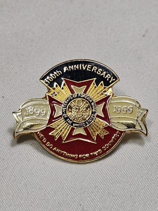 Other - Vintage US Military Veterans Of Foreign Wars VFW 100th Anniversary Pin 1899-1999